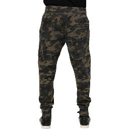 Brown Camouflage Cotton Men Jogger Pants