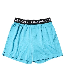 Blue Logo Waist Regular Boxer Shorts Underwear