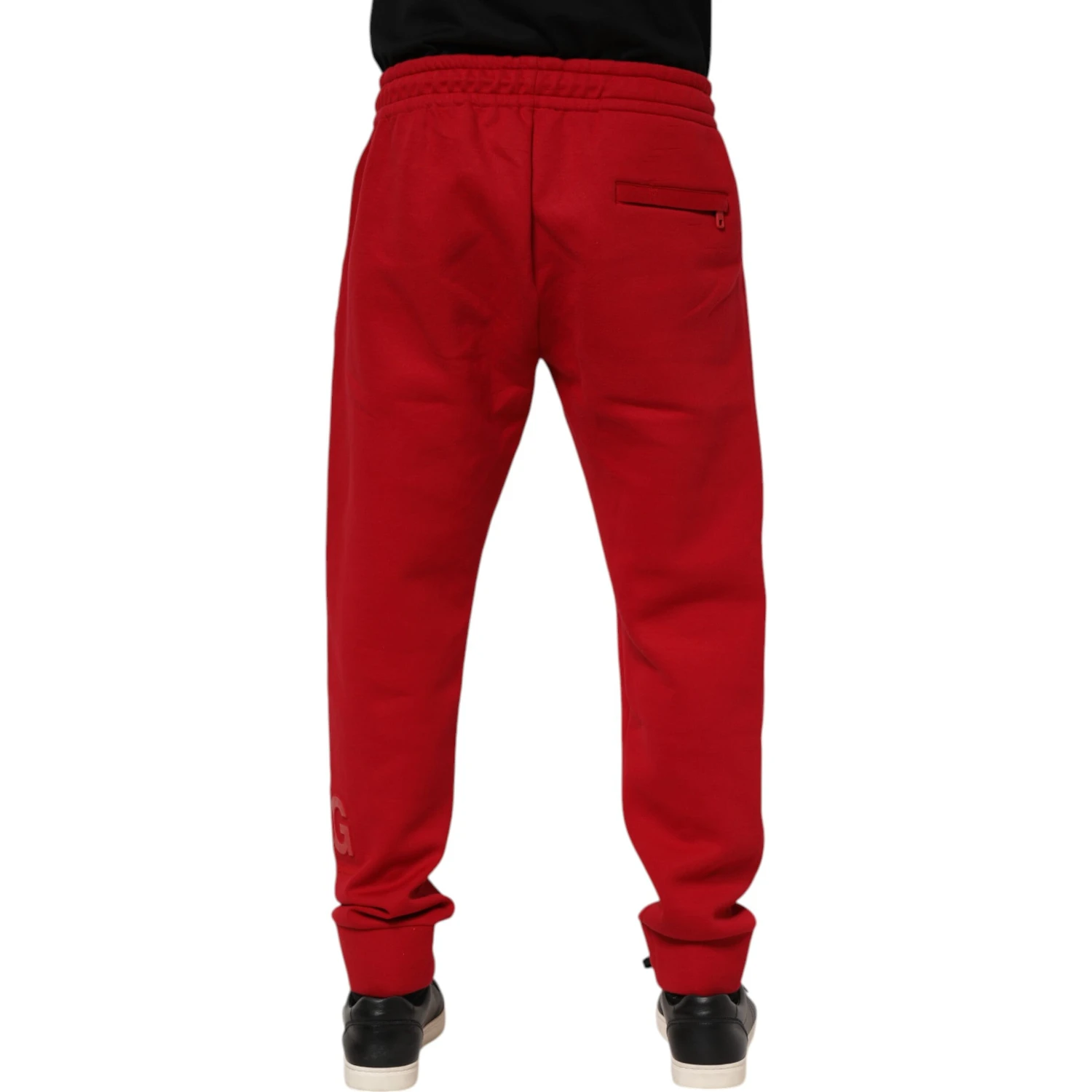 Red Cotton Logo Jogger Men Sweatpants Pants