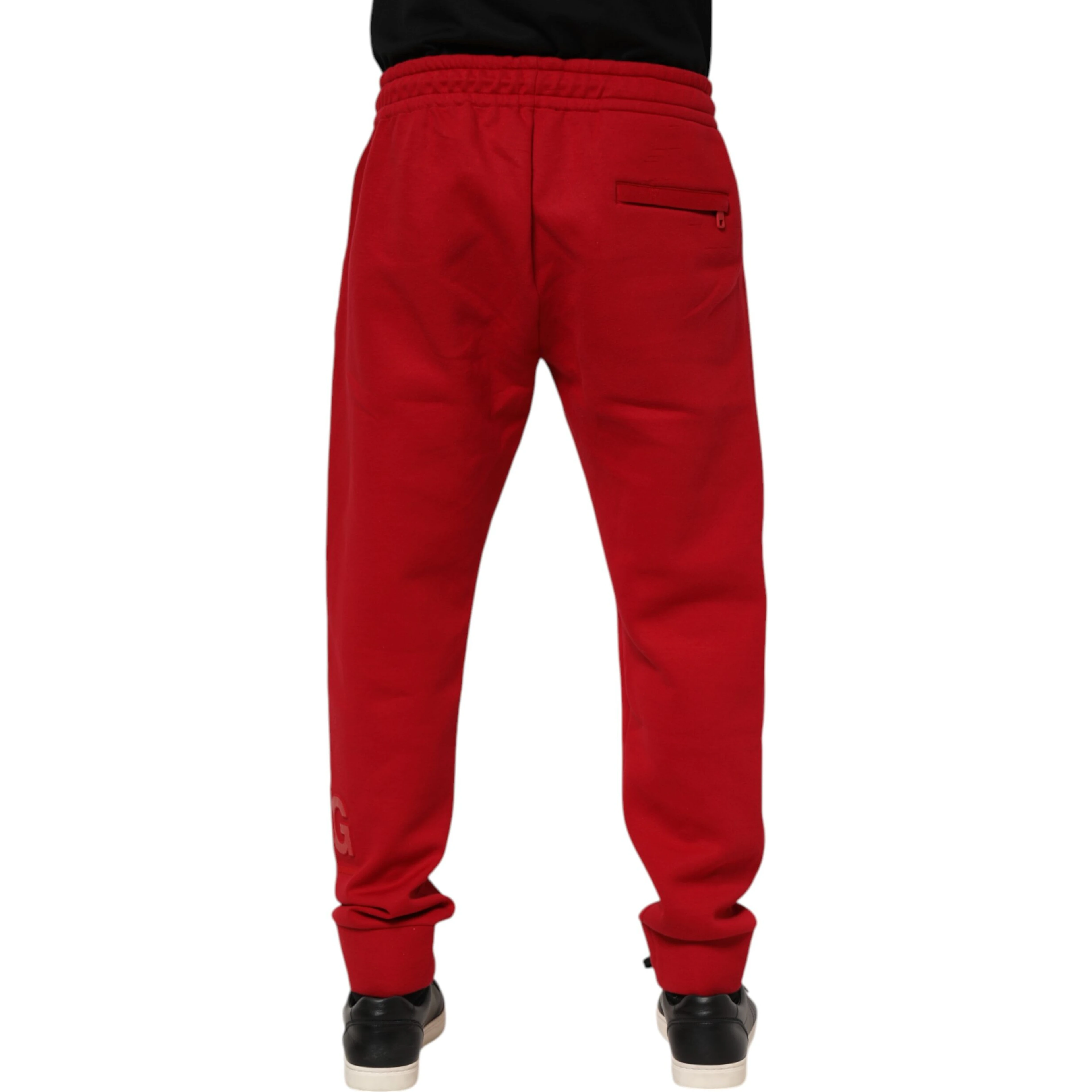 Red Cotton Logo Jogger Men Sweatpants Pants