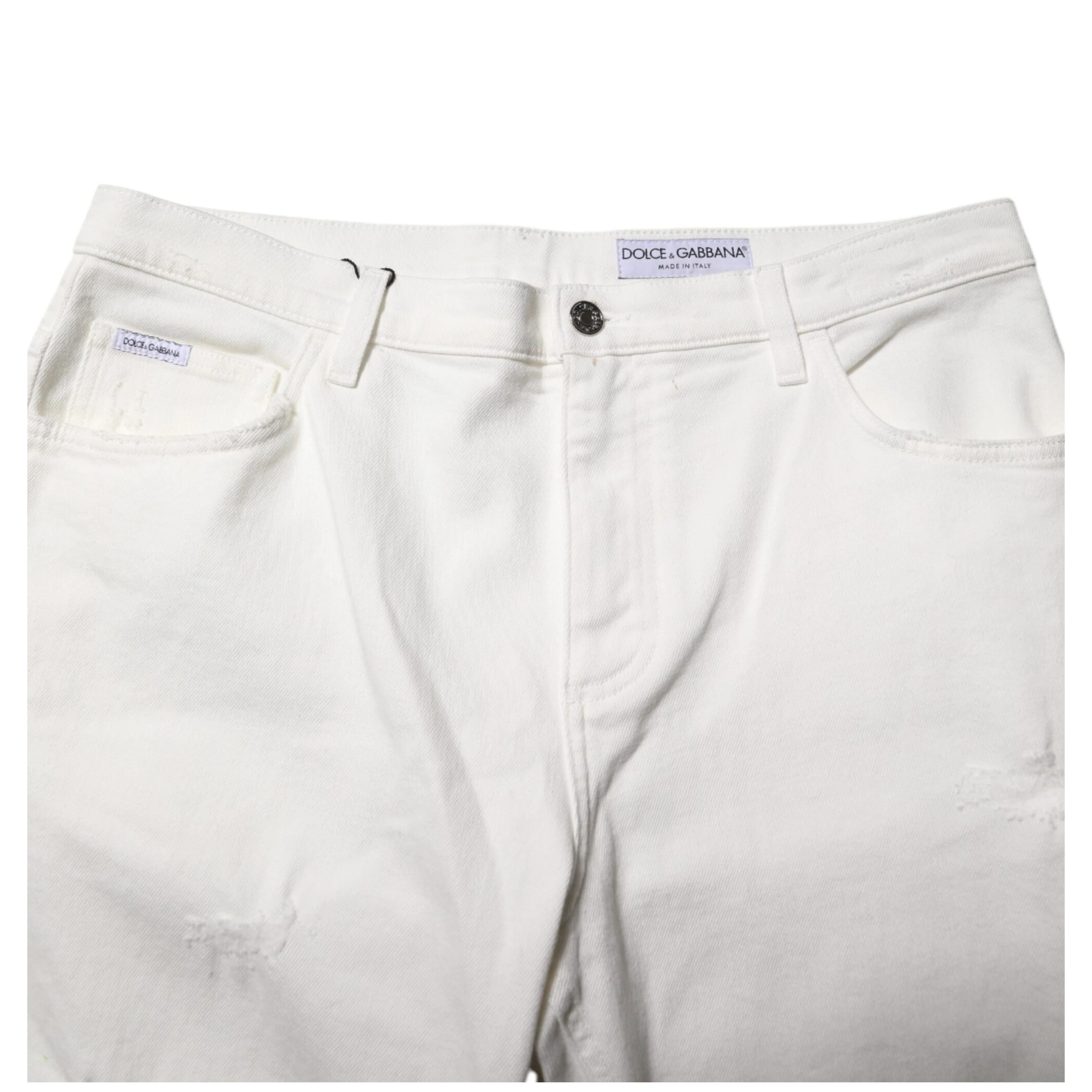 White Cotton Loose Men Denim Jeans