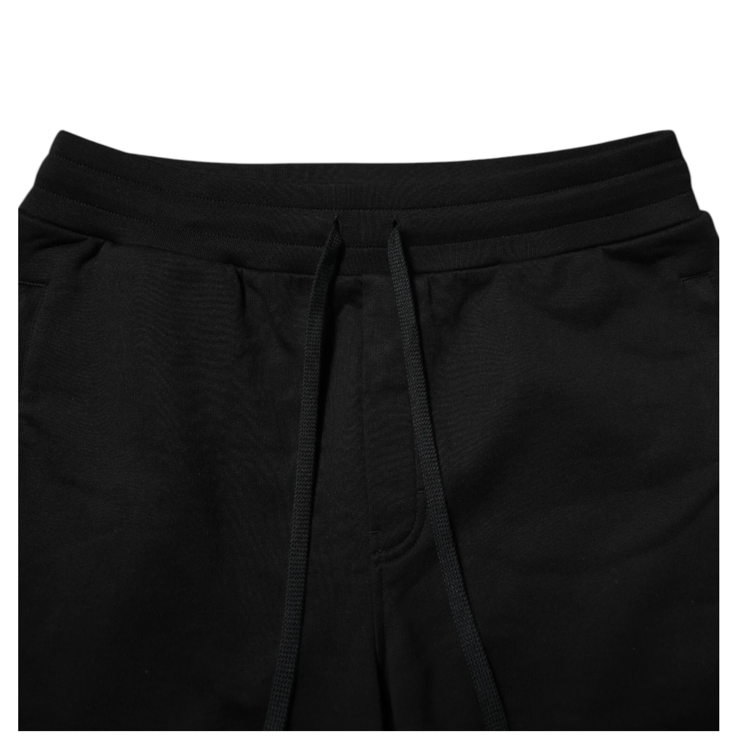 Black Cotton Logo Tape Men Jogger Pants