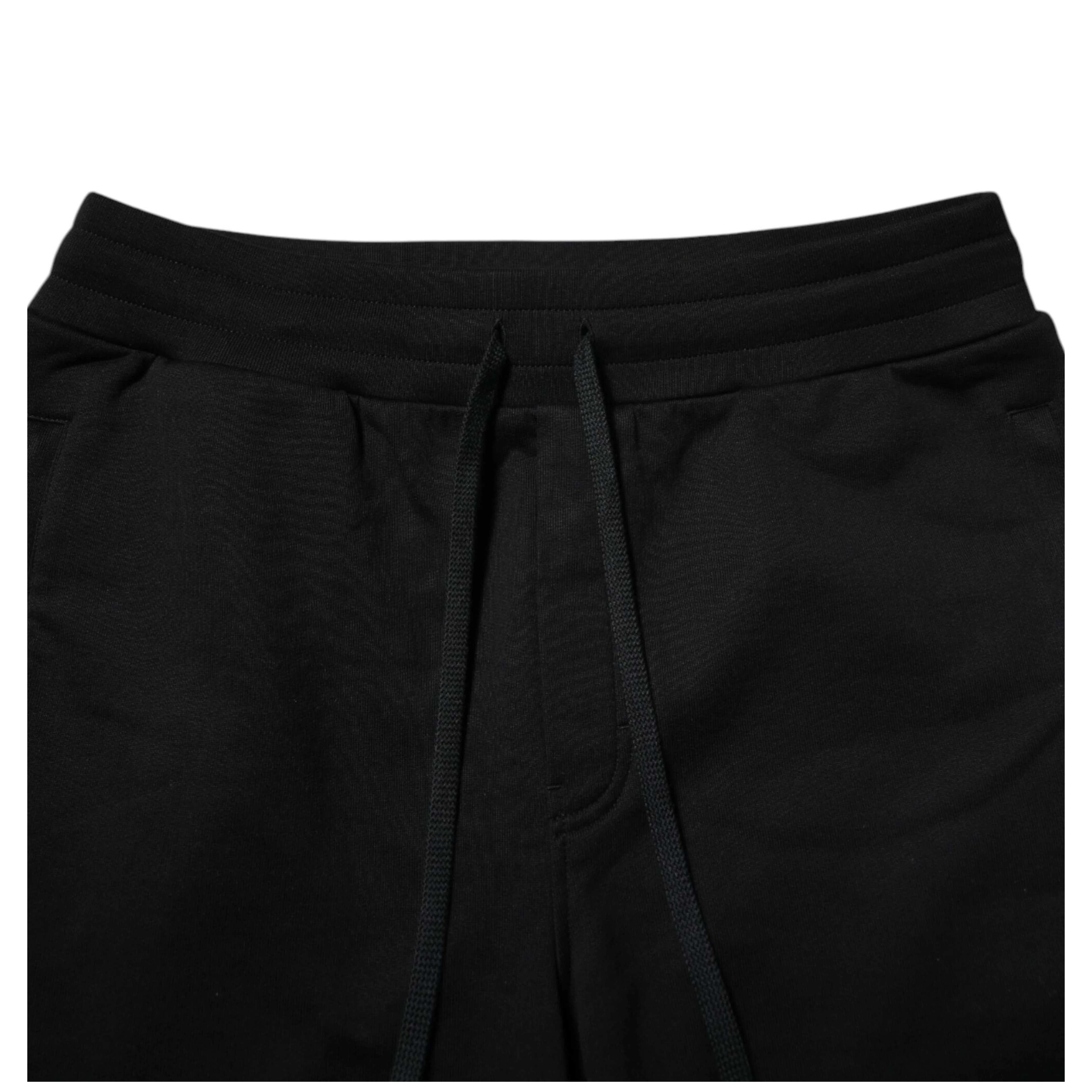 Black Cotton Logo Tape Men Jogger Pants