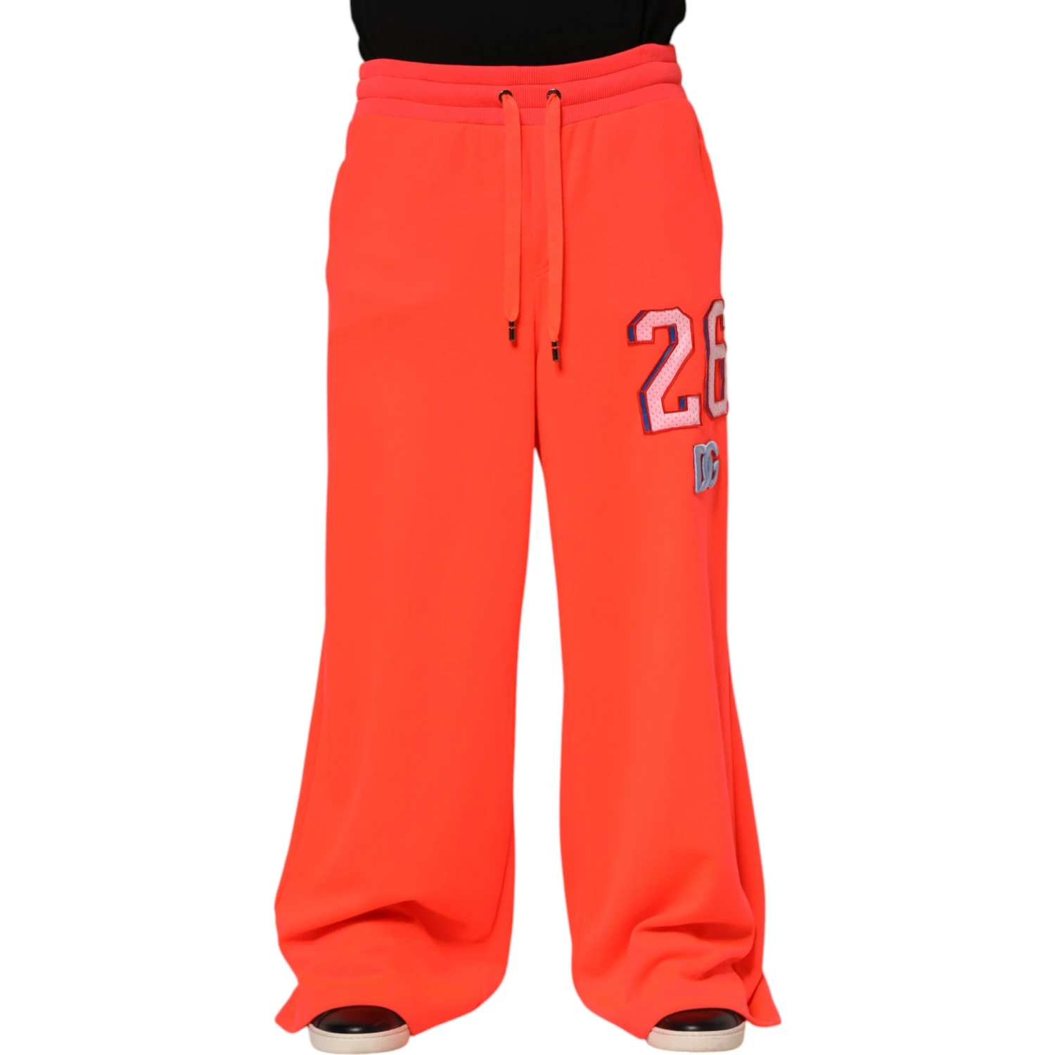 Orange Polyester Jogger Men Sweatpants Pants