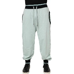 Light Green Cotton Men Jogger Sweatpants Pants