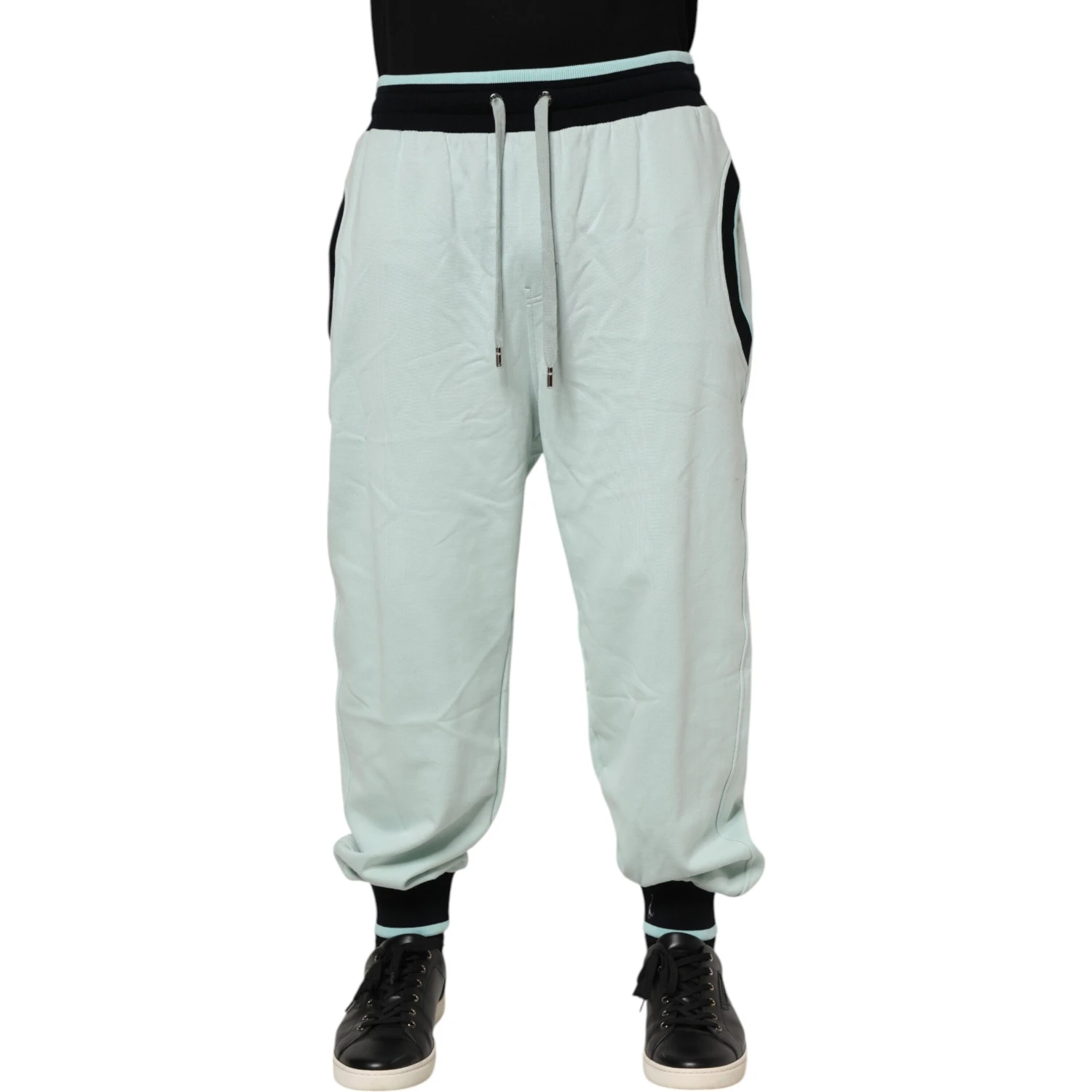 Light Green Cotton Men Jogger Sweatpants Pants