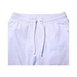 White Cotton Drawstring Jogger Pants