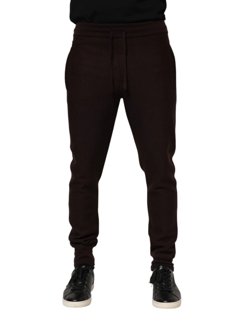 Brown Cashmere Men Jogger Sweatpants Pants