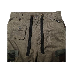 Brown Cotton Camouflage Cargo Pants