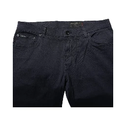 Blue Cotton Tapered Denim Jeans