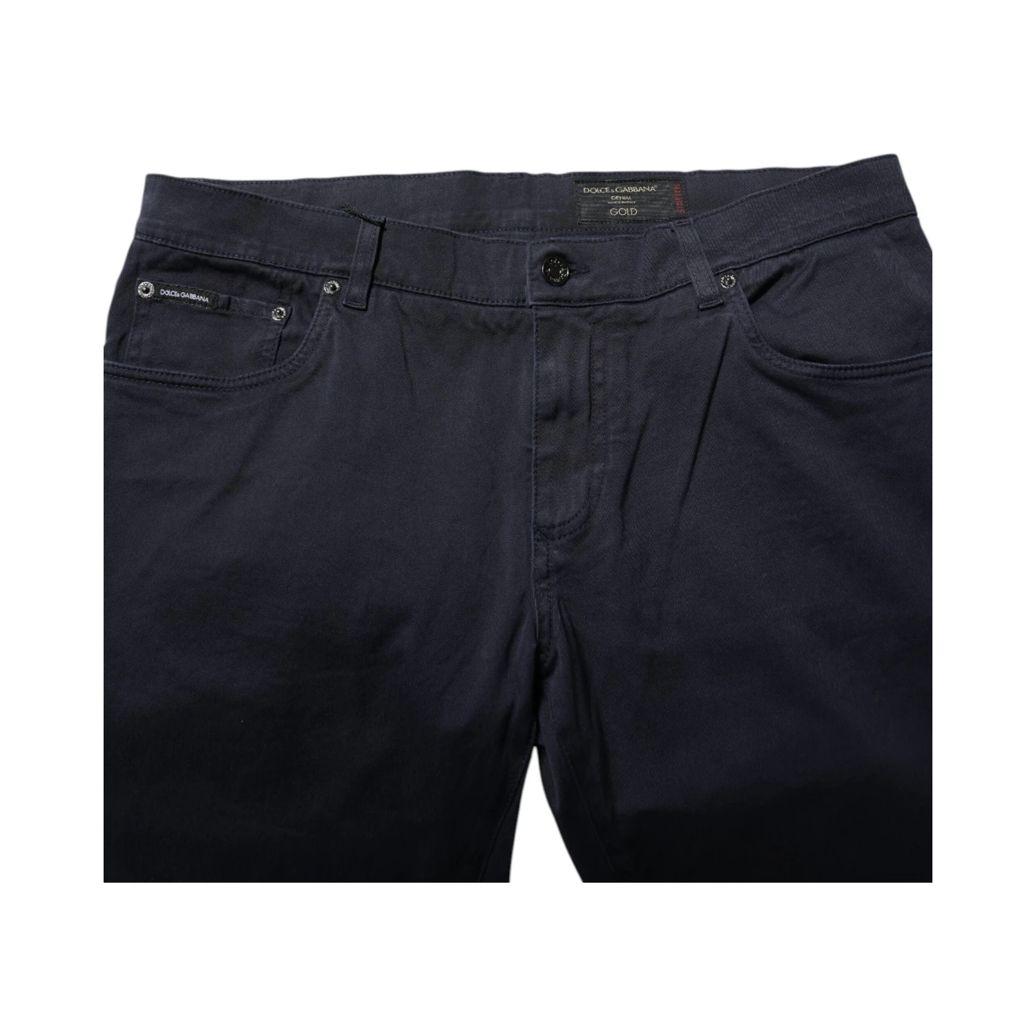Blue Cotton Tapered Denim Jeans