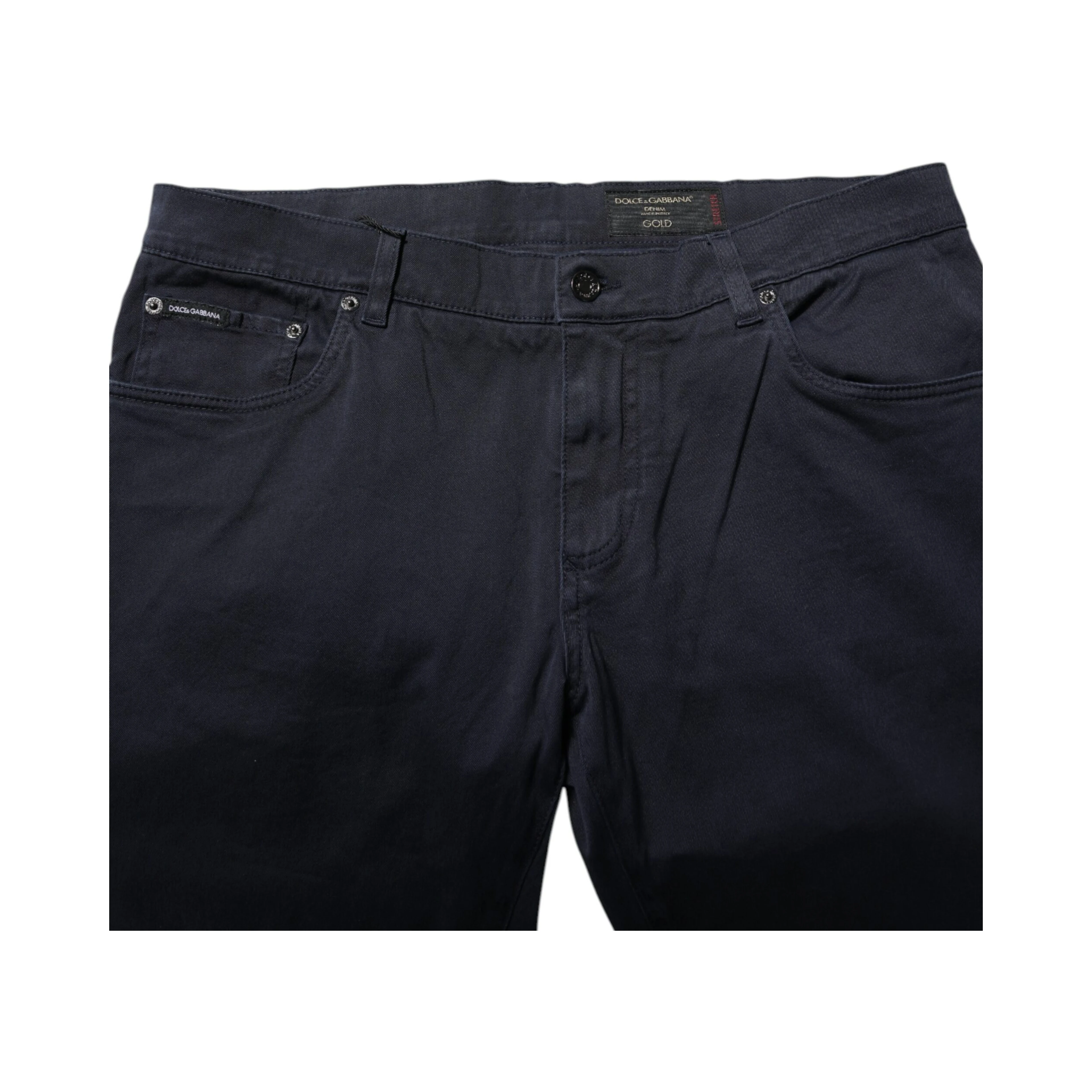 Blue Cotton Tapered Denim Jeans