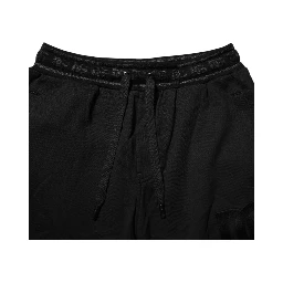Black Cotton Drawstring Jogger Pants