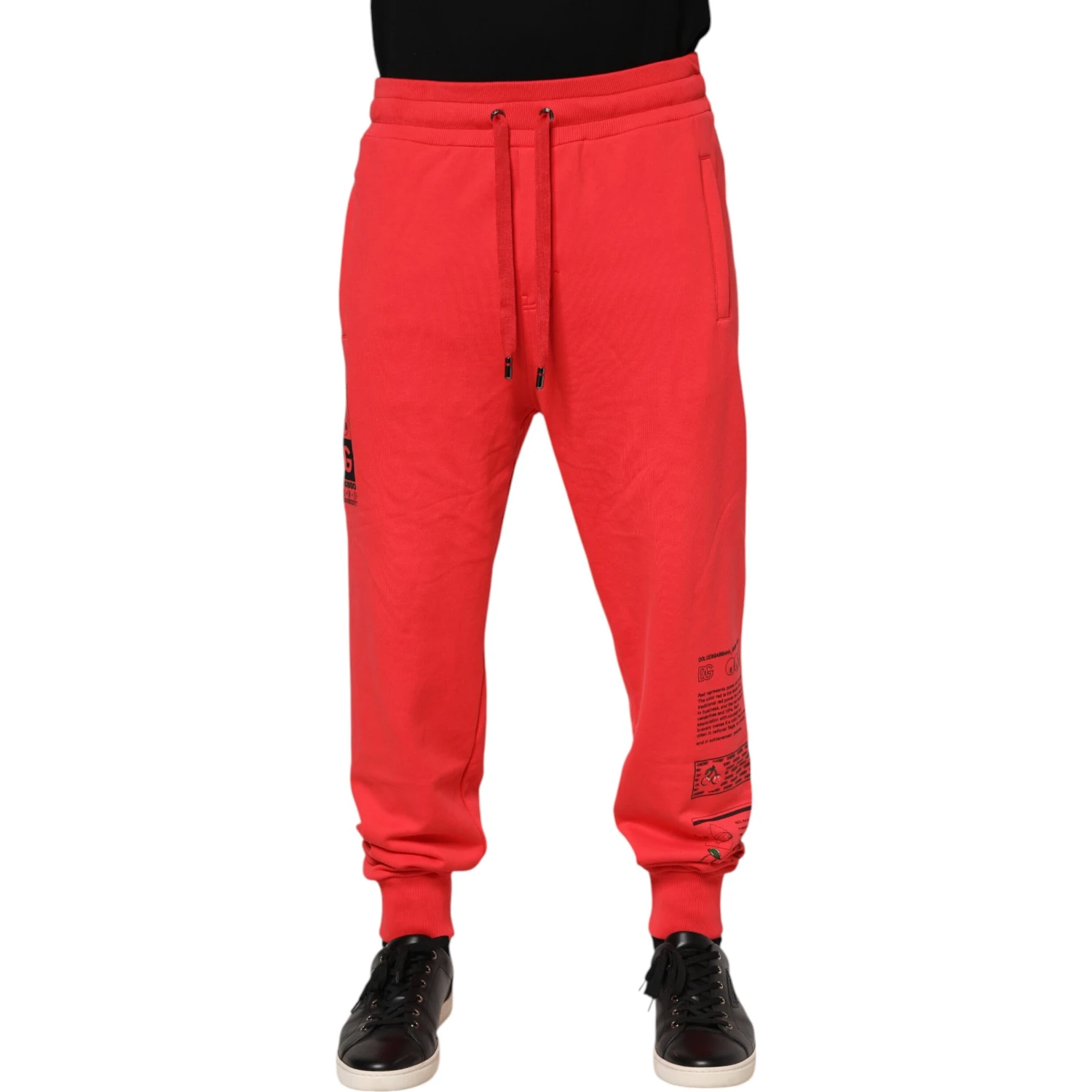 Red Cotton Men Jogger Sweatpants Pants