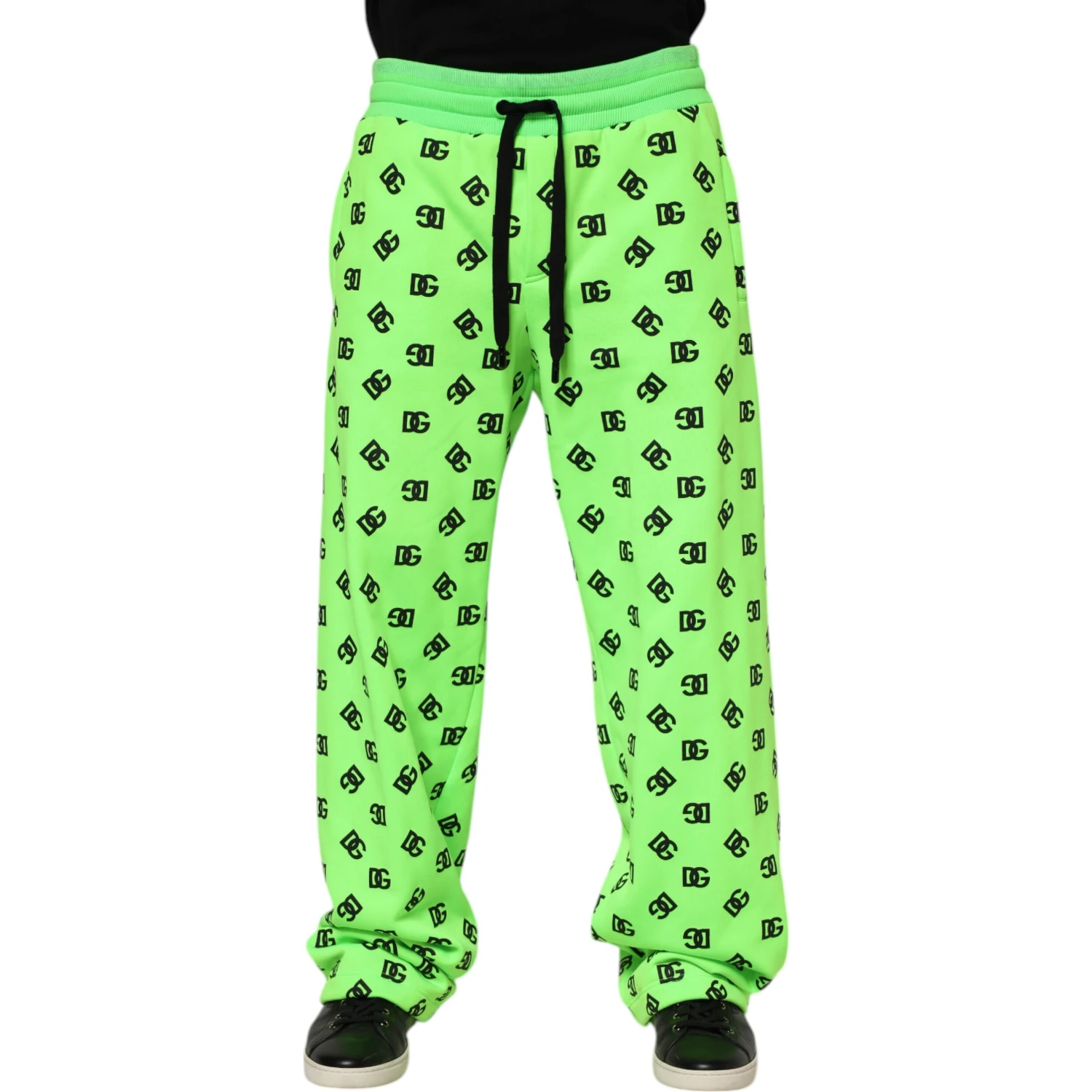 Green Logo Print Jogger Men Sweatpants Pants