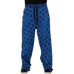 Blue Logo Print Jogger Men Sweatpants Pants