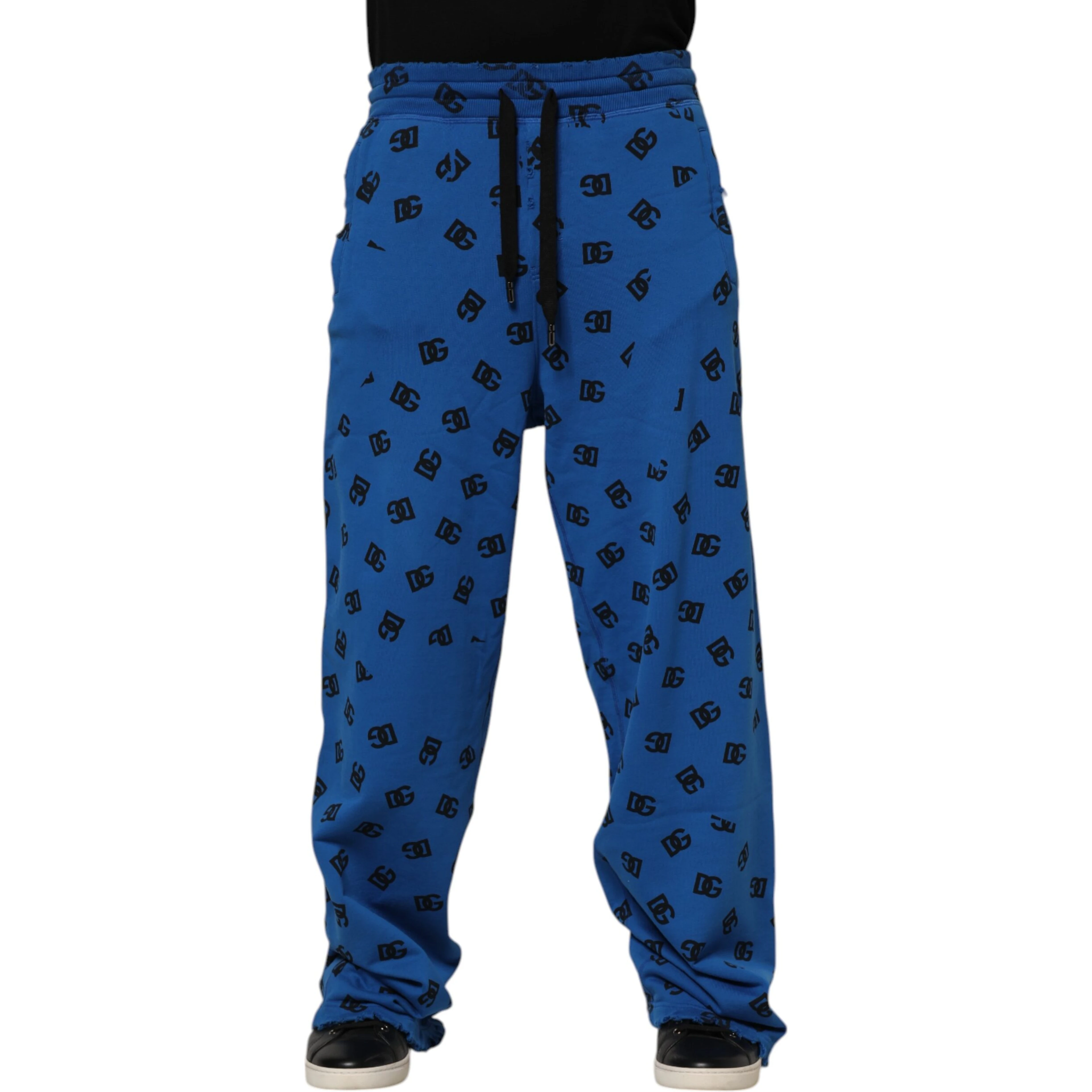 Blue Logo Print Jogger Men Sweatpants Pants