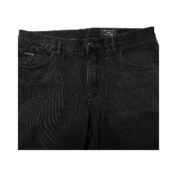 Black Cotton Logo Plaque Skinny Denim Jeans