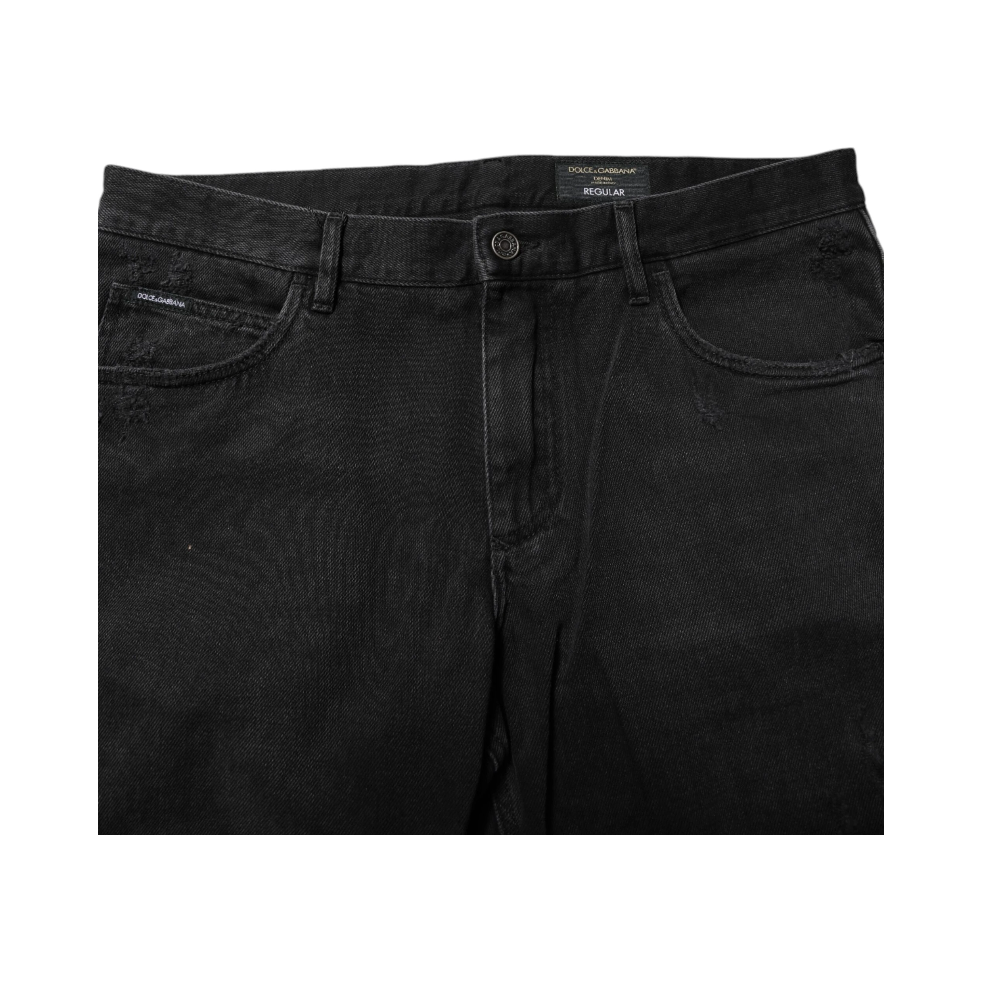 Black Cotton Logo Plaque Skinny Denim Jeans