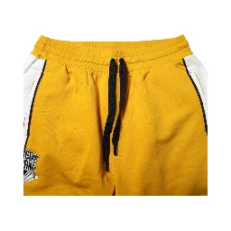 Yellow Cotton Logo Drawstring Jogger Sweatpants Pants