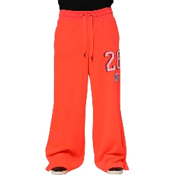 Orange Polyester Jogger Men Sweatpants Pants
