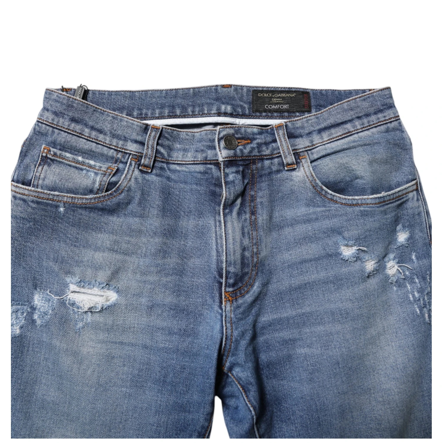 Blue Cotton Logo Plaque COMFORT Denim Jeans