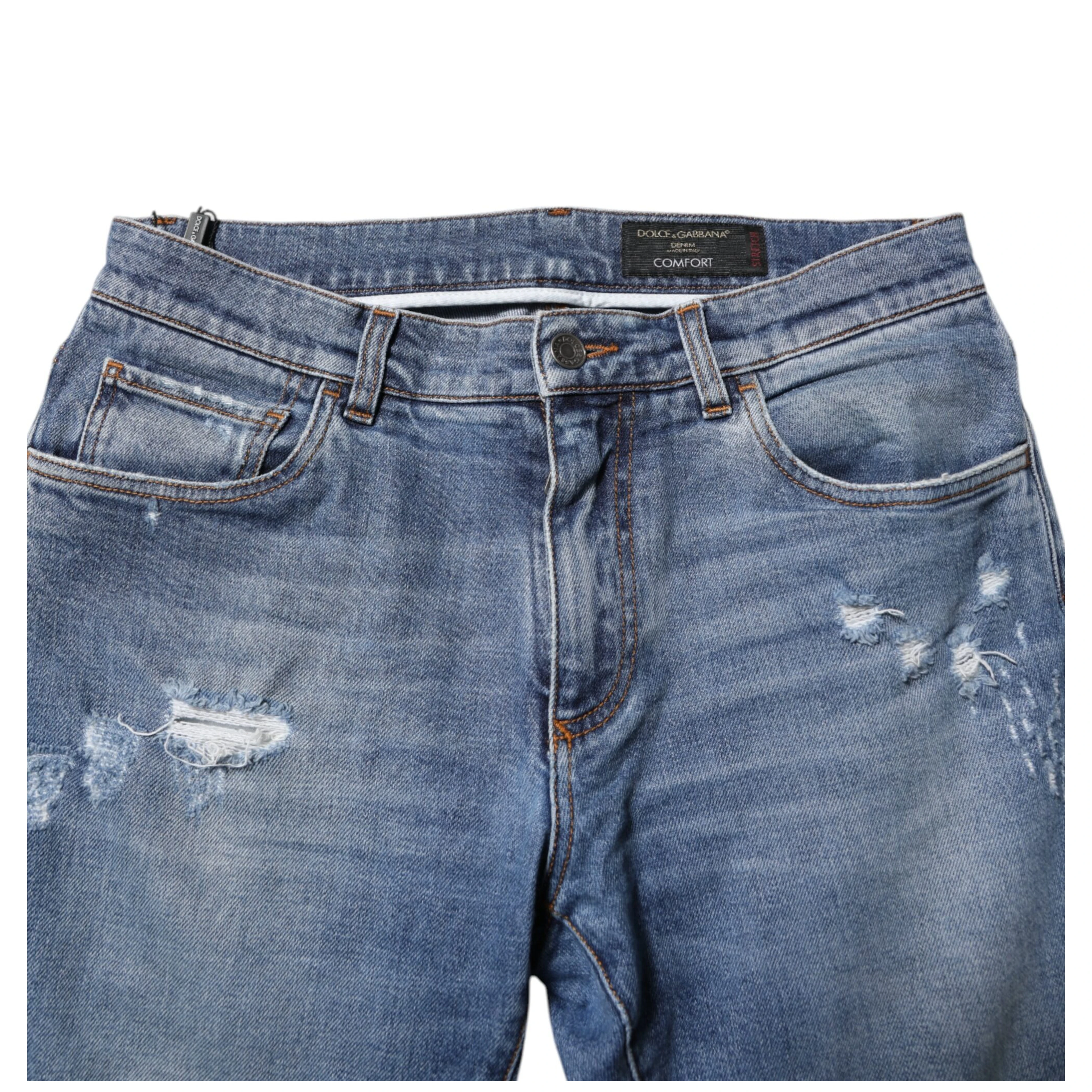 Blue Cotton Logo Plaque COMFORT Denim Jeans