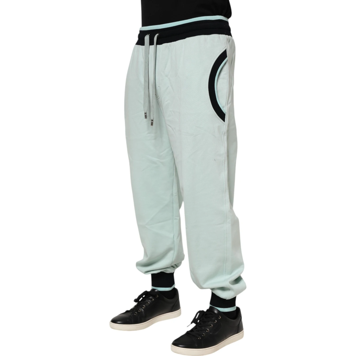 Light Green Cotton Men Jogger Sweatpants Pants
