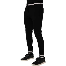 Black Cotton Men Jogger Sweatpants Pants