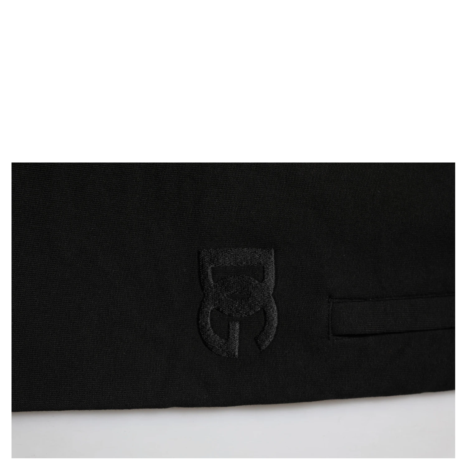 Black Cotton Logo Tape Men Jogger Pants