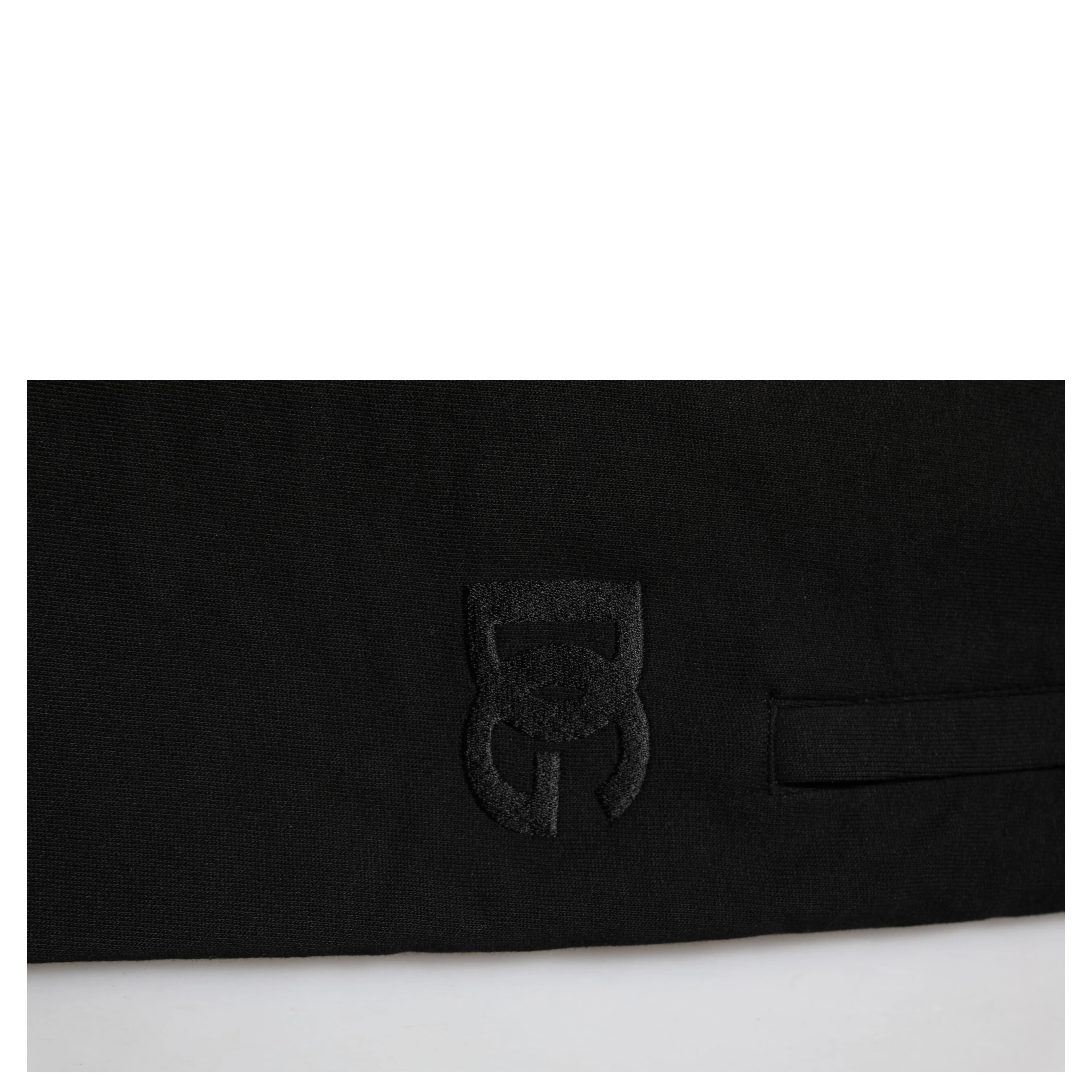 Black Cotton Logo Tape Men Jogger Pants