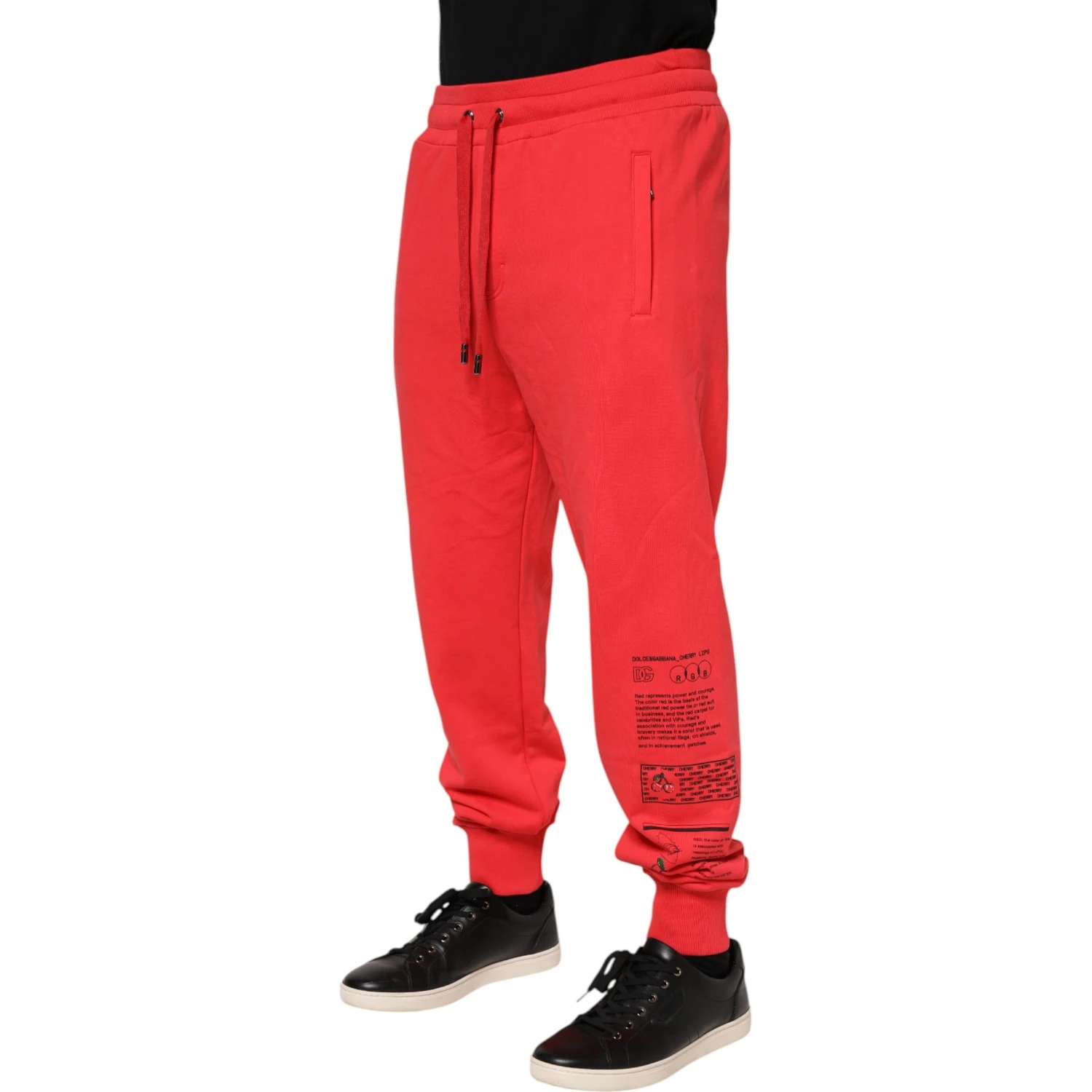 Red Cotton Men Jogger Sweatpants Pants
