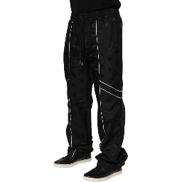 Black Cotton Straight Jogger Sweatpants Pants