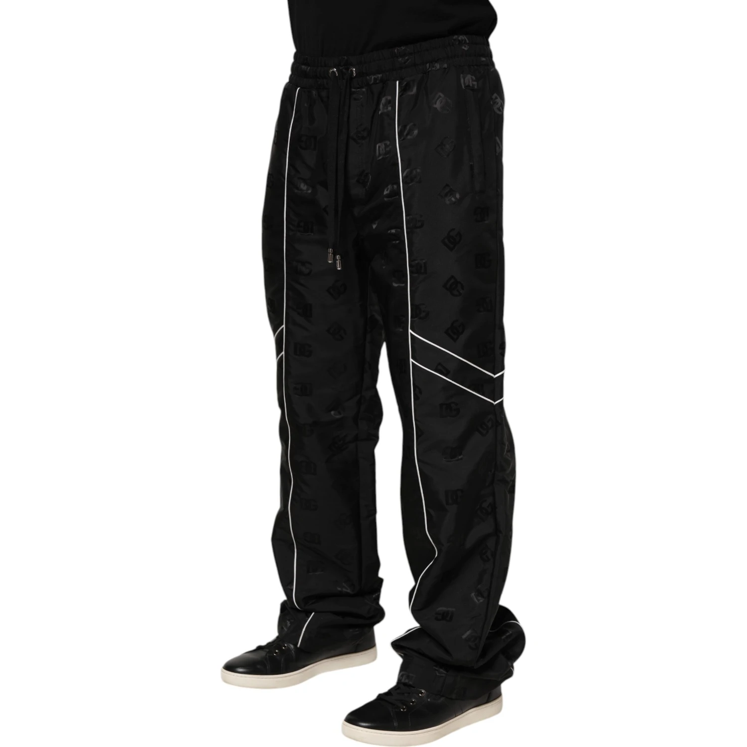 Black Cotton Straight Jogger Sweatpants Pants