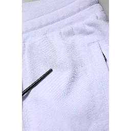 White Cotton Drawstring Jogger Pants