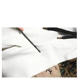 White Patchwork Mens Jogger Pants