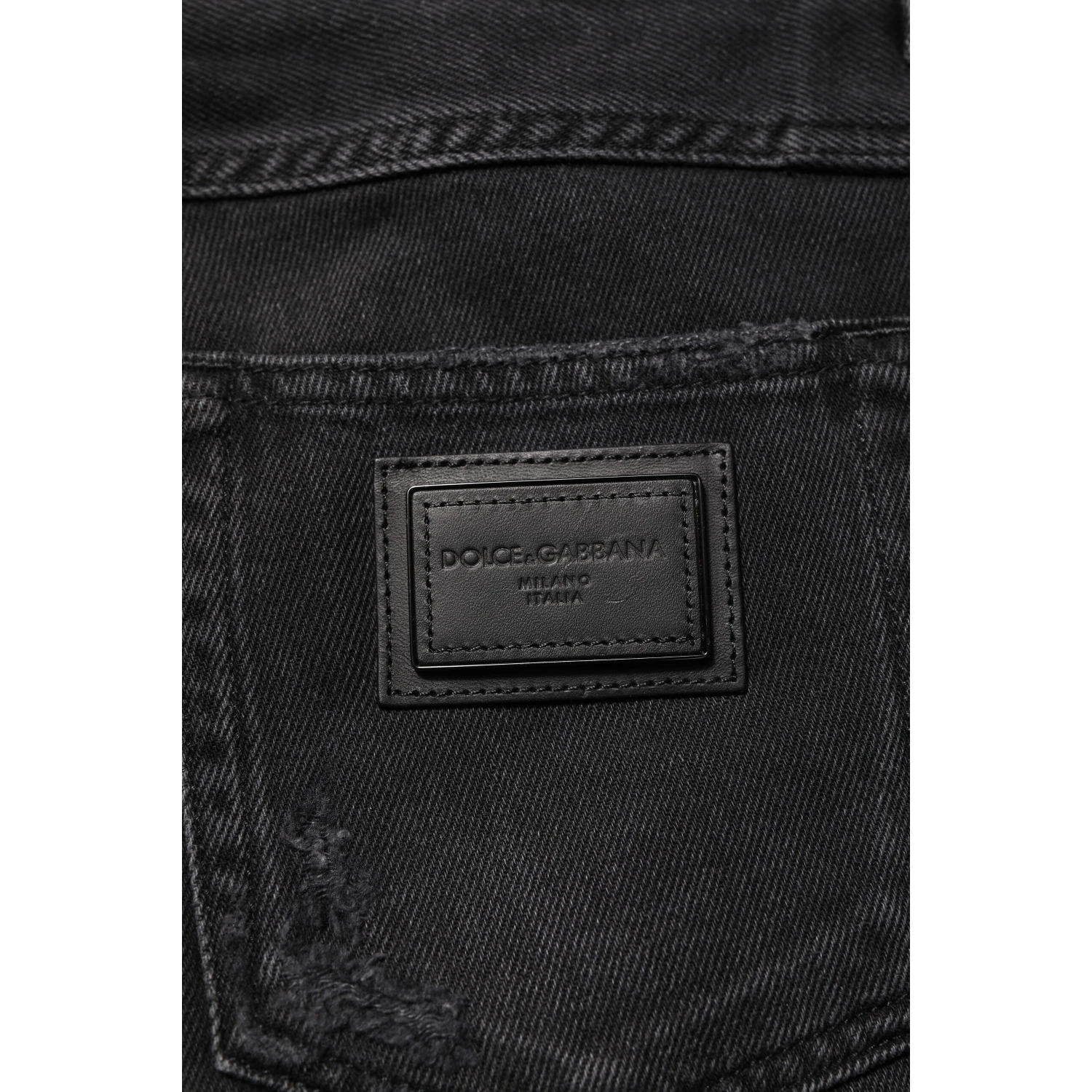 Black Cotton Logo Plaque Skinny Denim Jeans