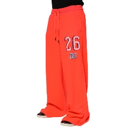 Orange Polyester Jogger Men Sweatpants Pants