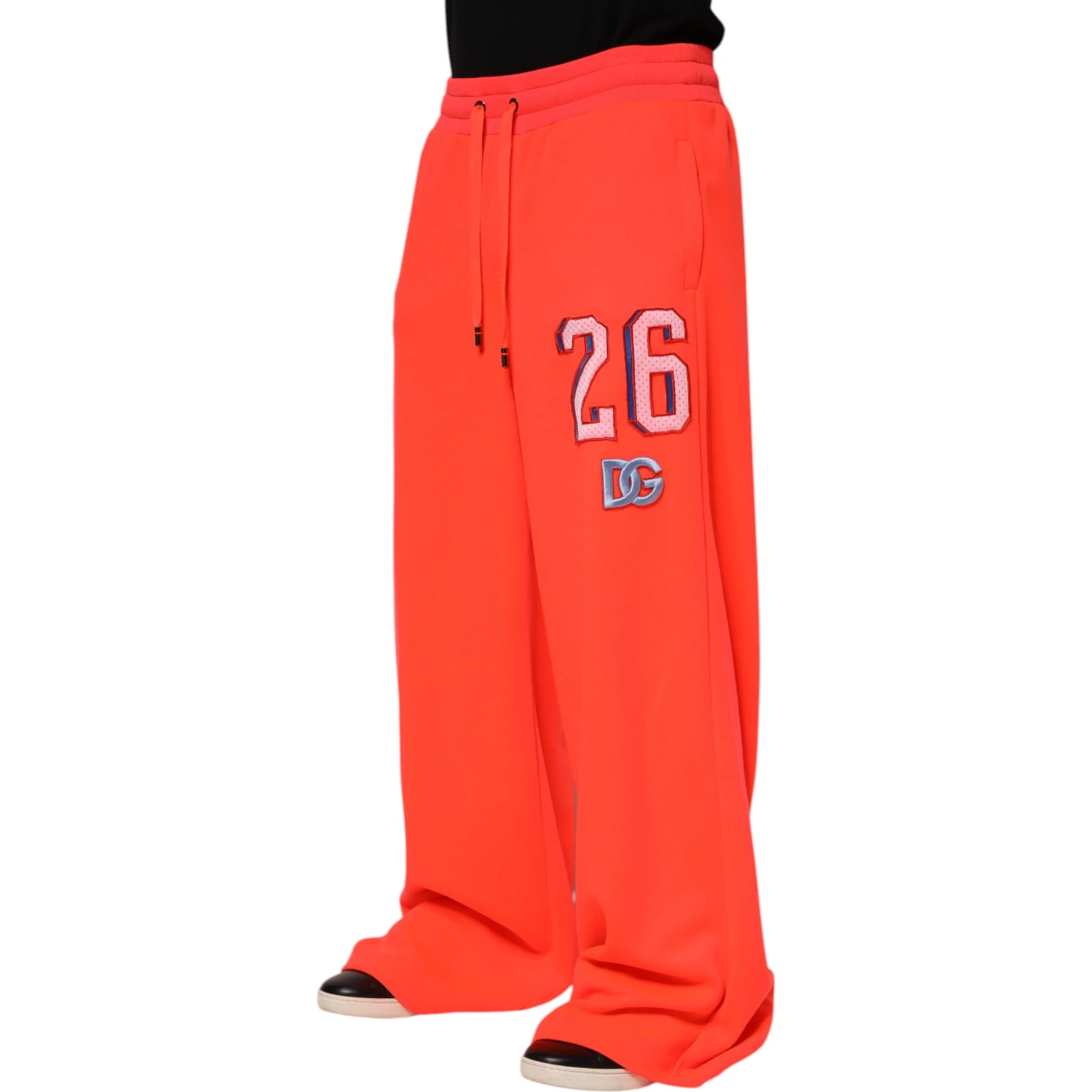 Orange Polyester Jogger Men Sweatpants Pants