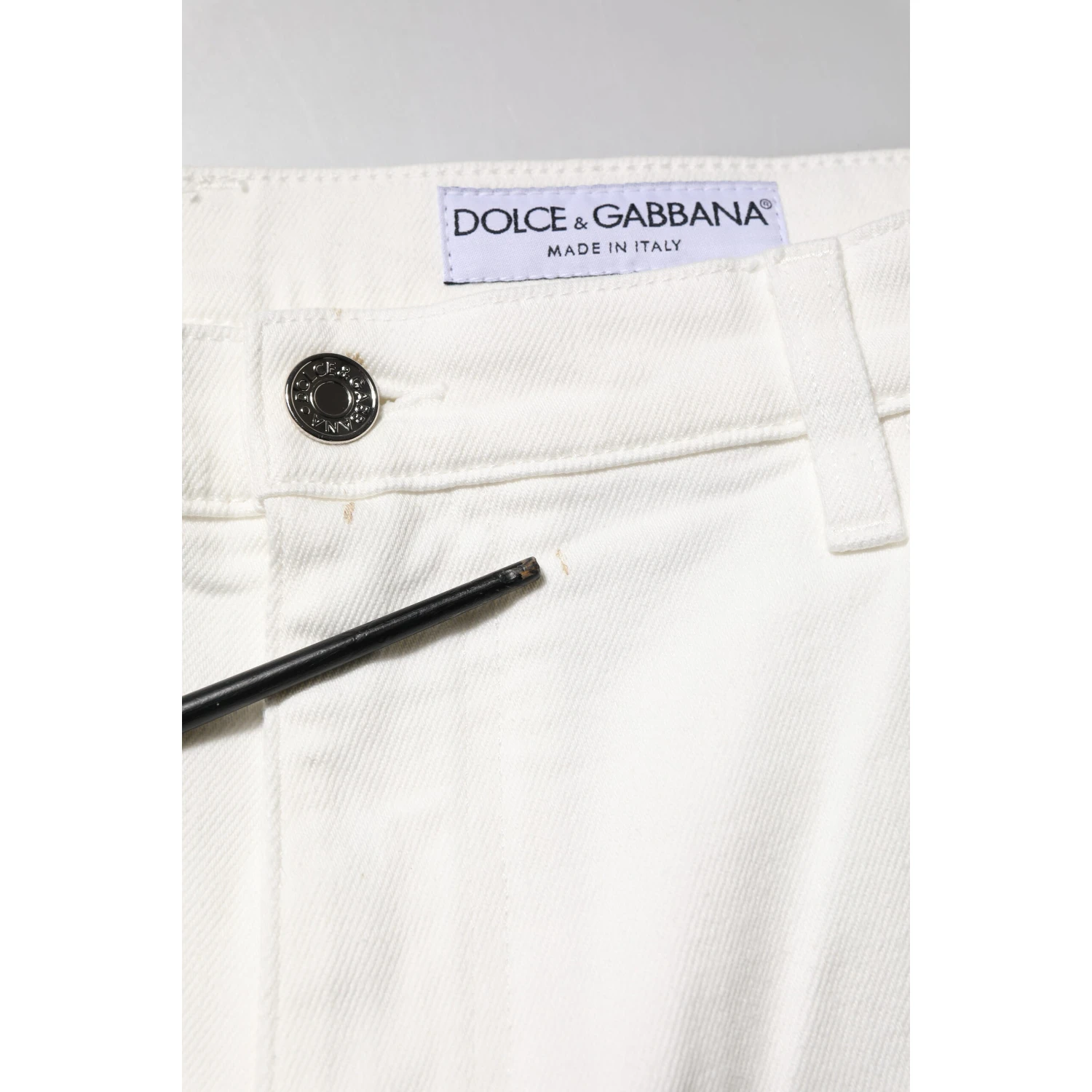 White Cotton Loose Men Denim Jeans