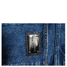 Blue Cotton Logo Plaque Denim Jeans