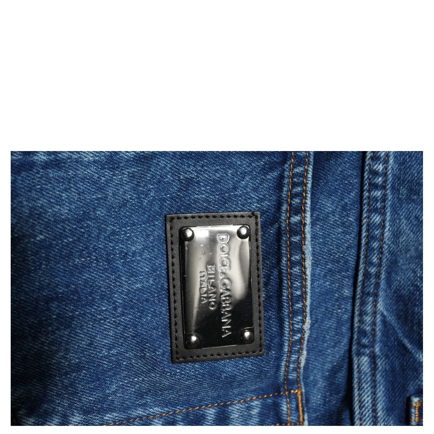 Blue Cotton Logo Plaque Denim Jeans