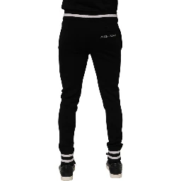 Black Cotton Men Jogger Sweatpants Pants