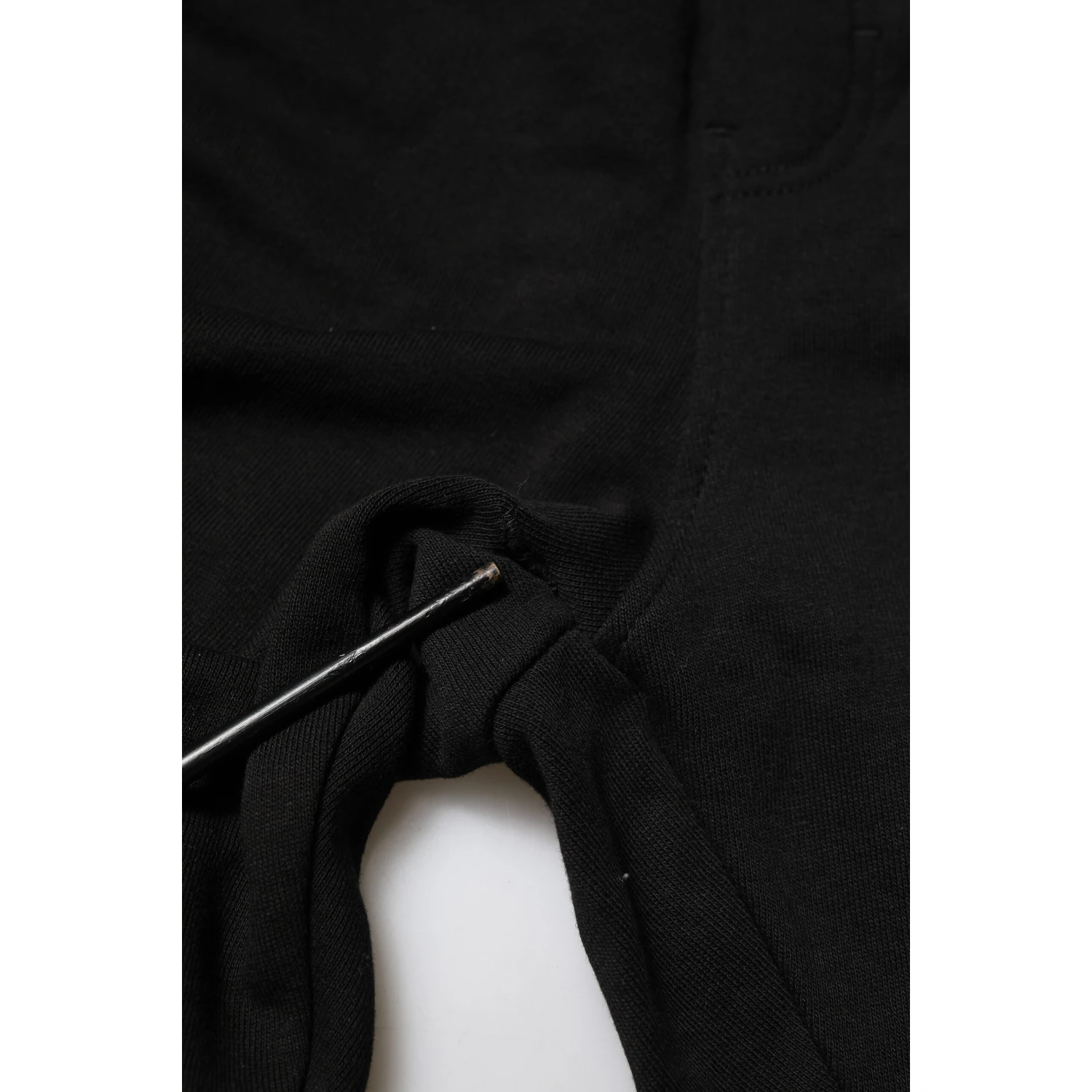 Black Cotton Logo Tape Men Jogger Pants
