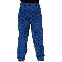 Blue Logo Print Jogger Men Sweatpants Pants