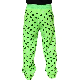 Green Logo Print Jogger Men Sweatpants Pants