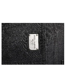 Gray Washed Cotton Loose Denim Jeans