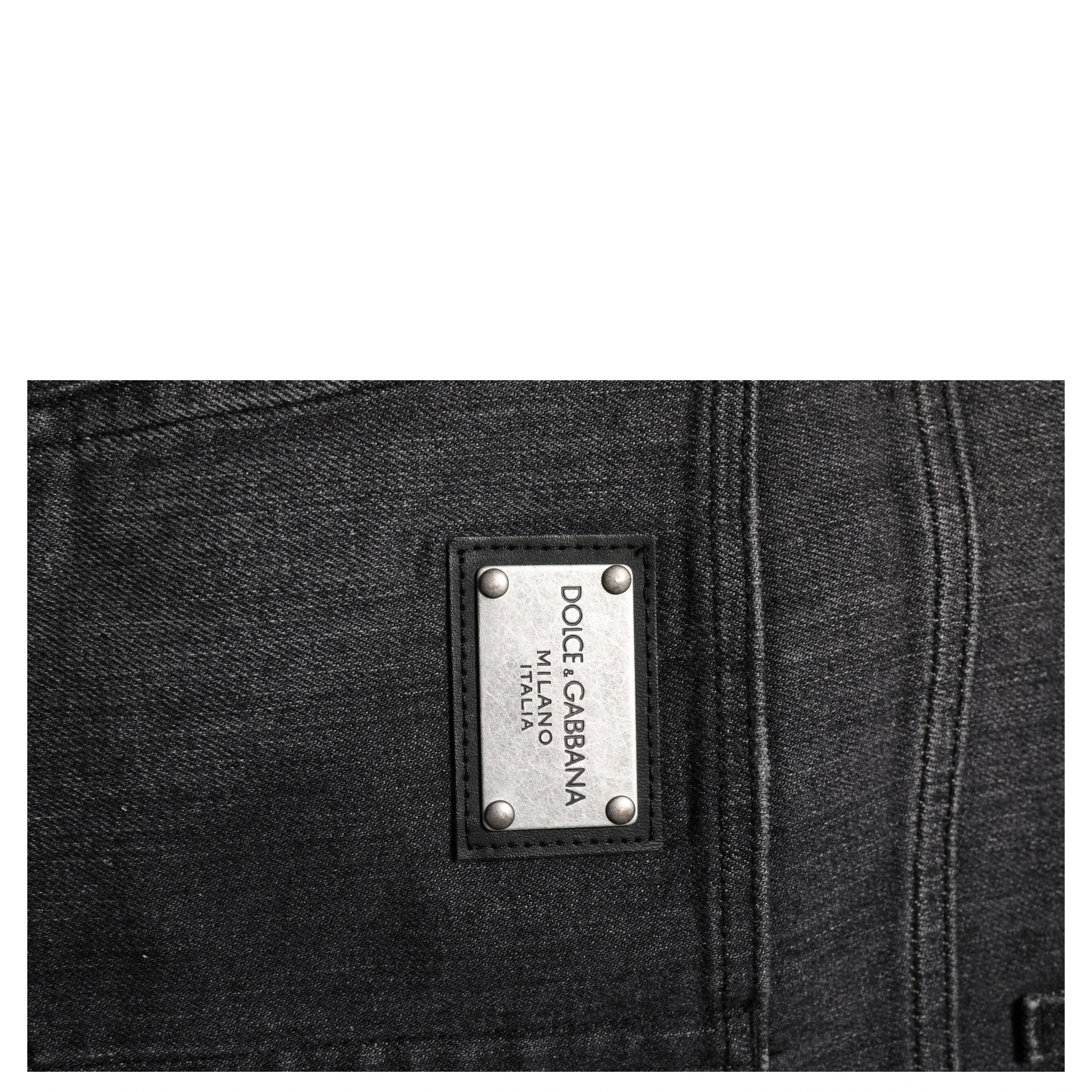 Gray Washed Cotton Loose Denim Jeans