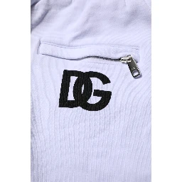White Cotton Drawstring Jogger Pants