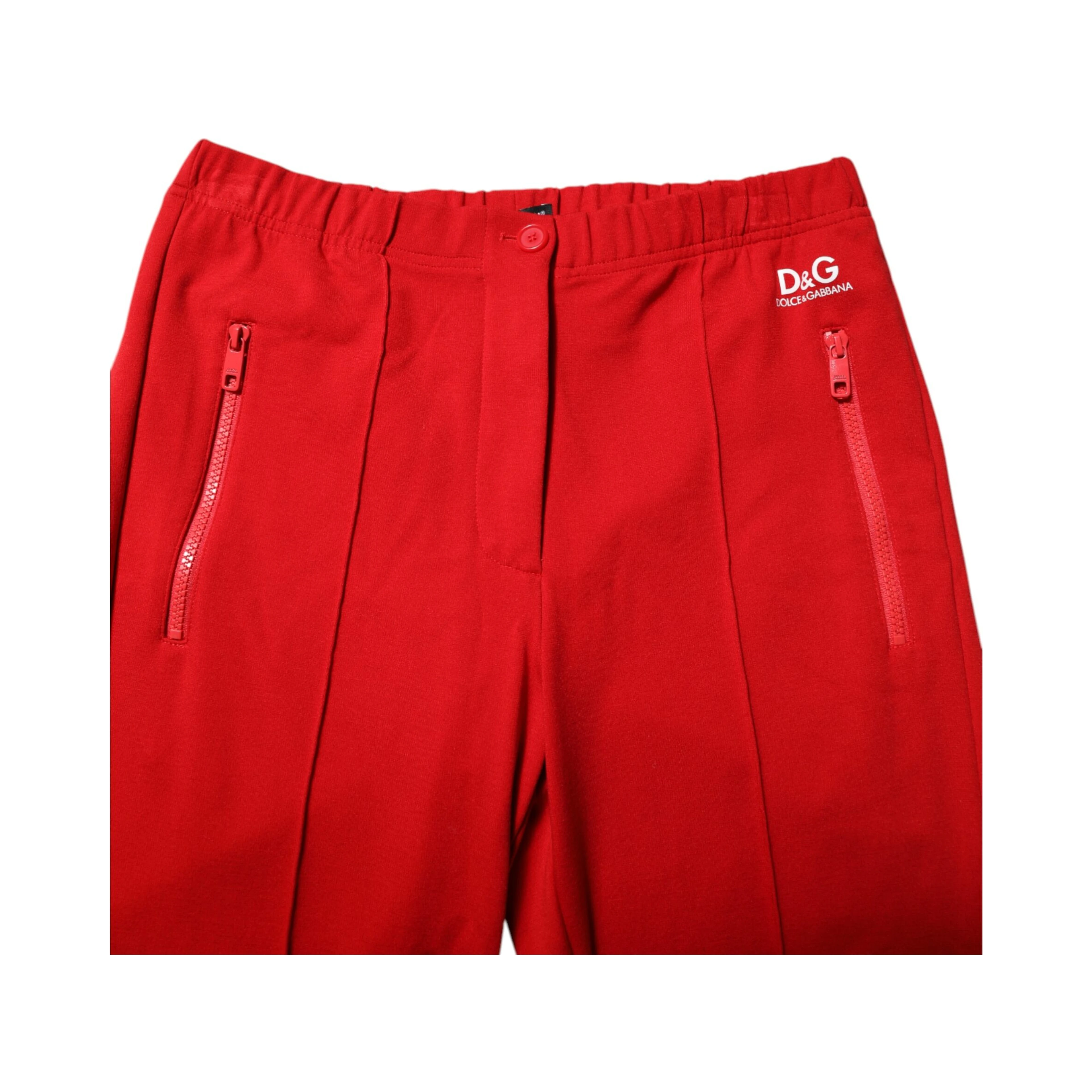 Red Viscose Logo Jogger Men Sweatpants Pants